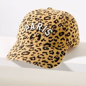 NWT AMERICAN NEEDLE LEOPARD CITY BASEBALL CAP CITY PARIS FROM ANTHROPOLOGIE
